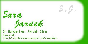 sara jardek business card